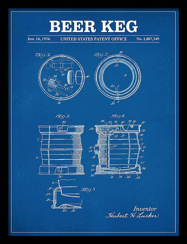 Beer Keg Blueprint Patent Us2087349a