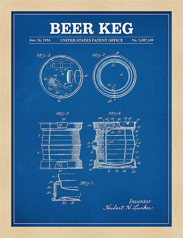 Beer Keg Blueprint Patent Us2087349a