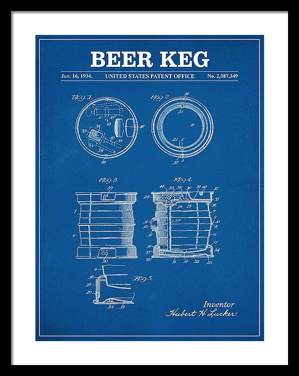 Beer Keg Blueprint Patent Us2087349a