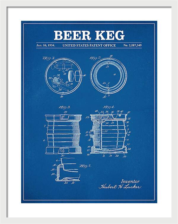 Beer Keg Blueprint Patent Us2087349a
