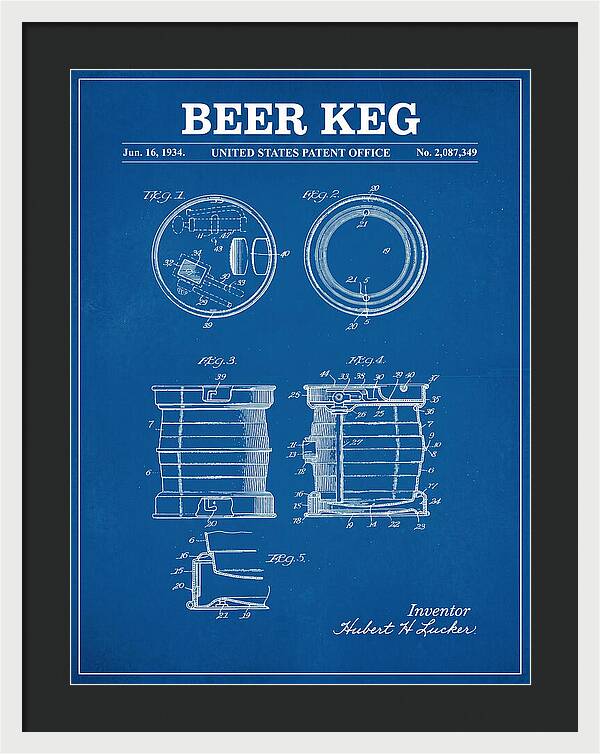 Beer Keg Blueprint Patent Us2087349a