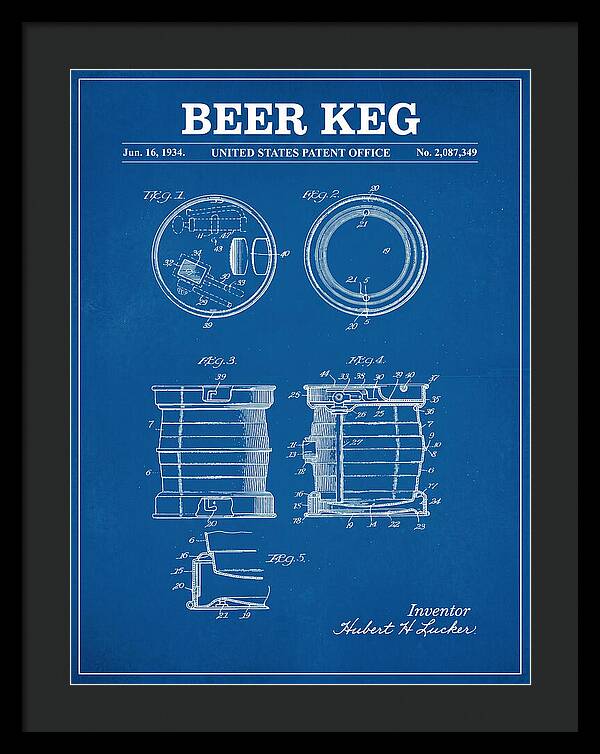 Beer Keg Blueprint Patent Us2087349a