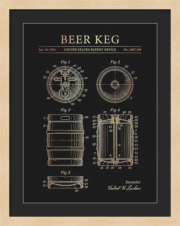 Beer Keg Gold Patent Us2087349a