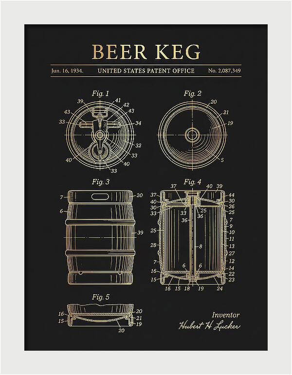 Beer Keg Gold Patent Us2087349a
