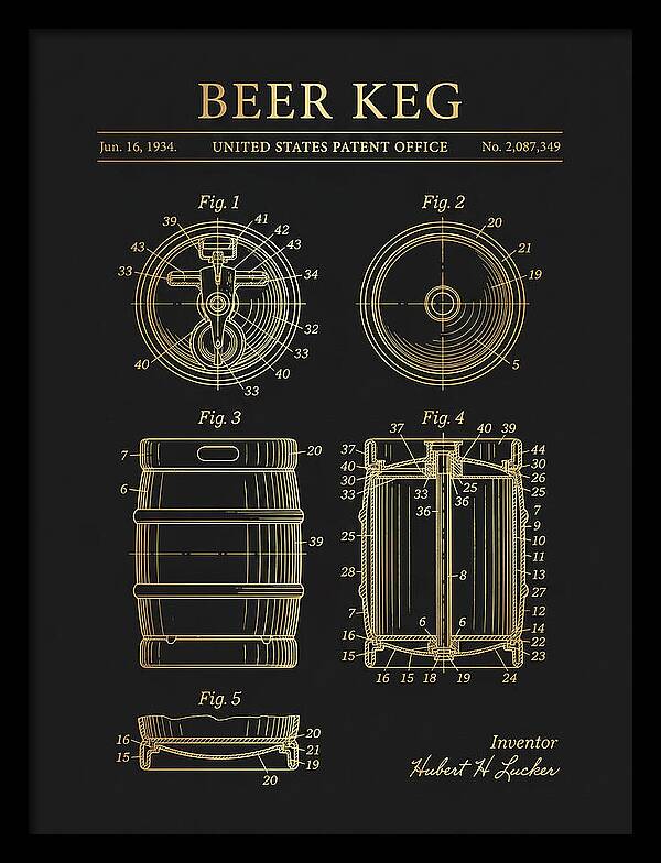 Beer Keg Gold Patent Us2087349a