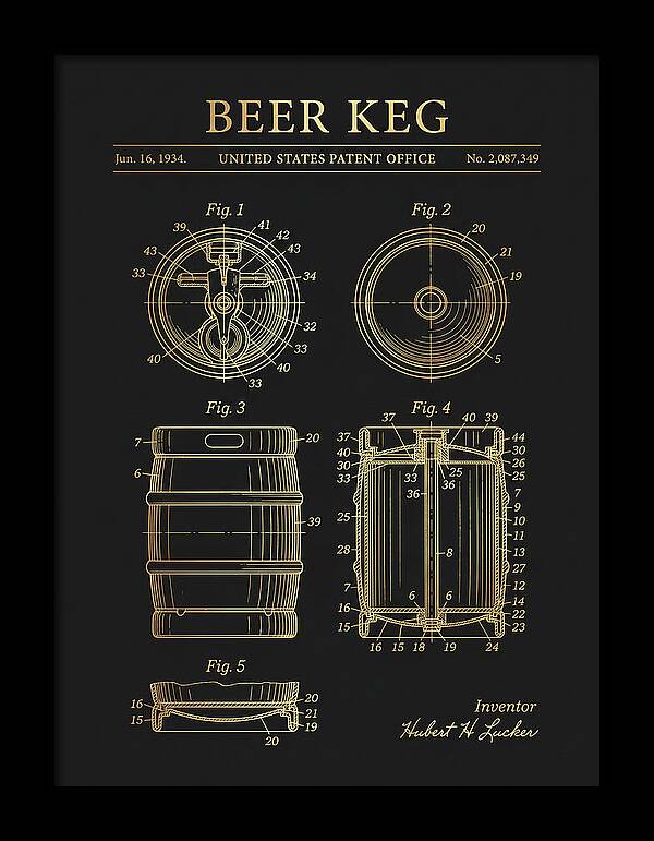 Beer Keg Gold Patent Us2087349a