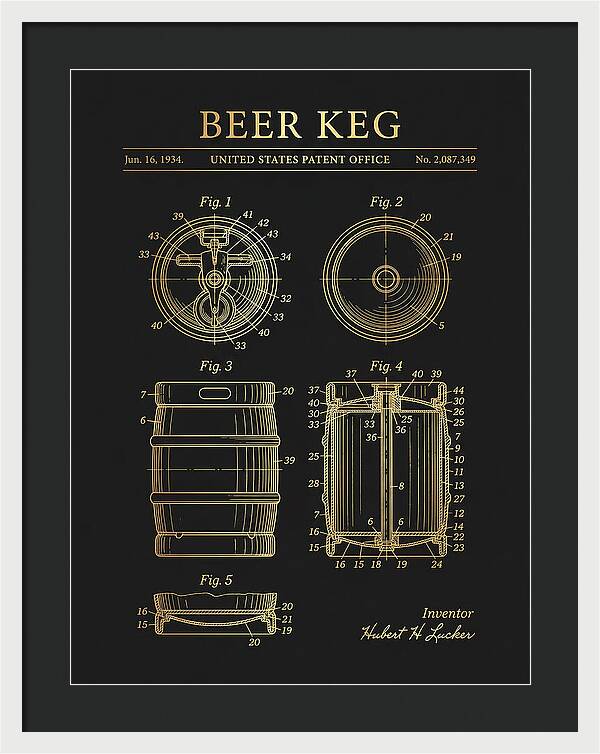 Beer Keg Gold Patent Us2087349a