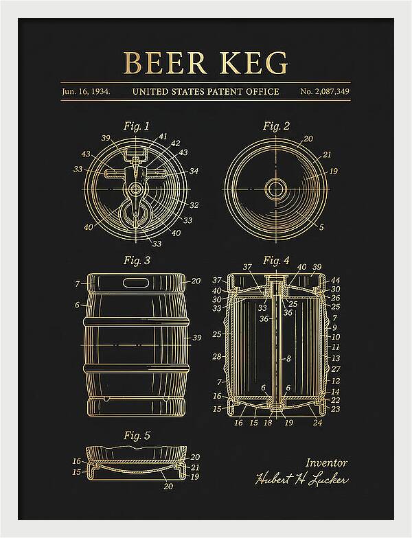 Beer Keg Gold Patent Us2087349a