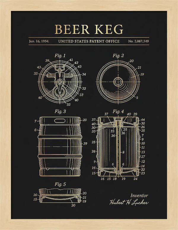 Beer Keg Gold Patent Us2087349a