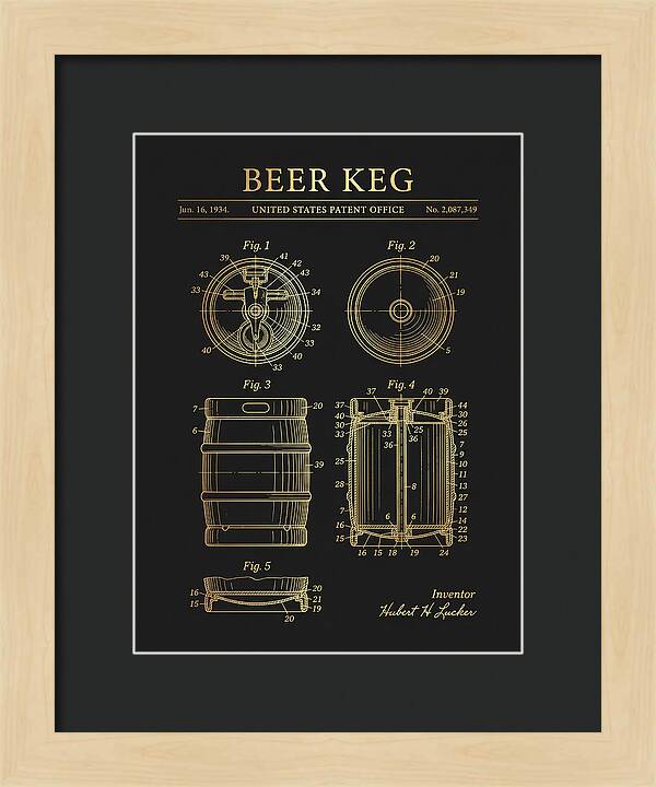 Beer Keg Gold Patent Us2087349a