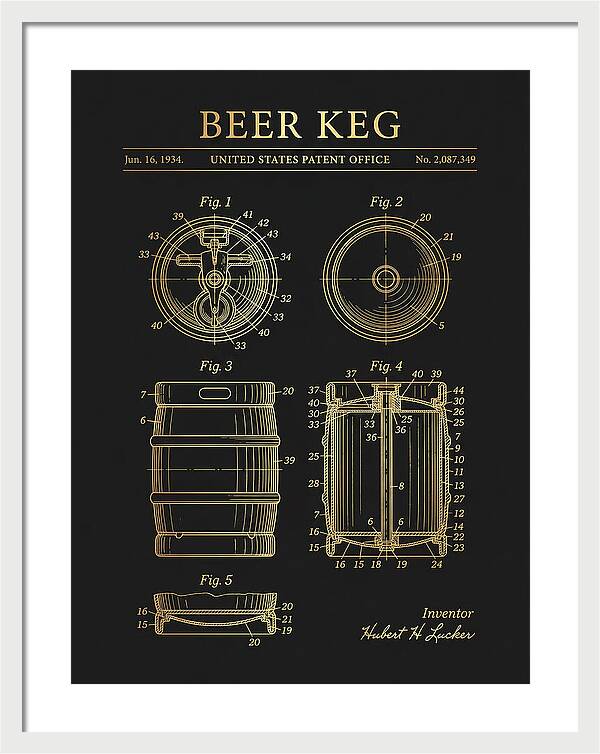 Beer Keg Gold Patent Us2087349a