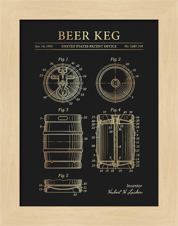 Beer Keg Gold Patent Us2087349a