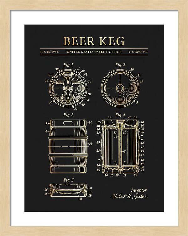 Beer Keg Gold Patent Us2087349a