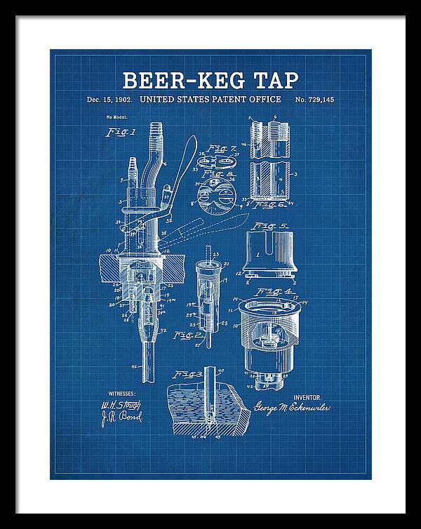 Beer Keg Tap Blueprint Patent Us729145a