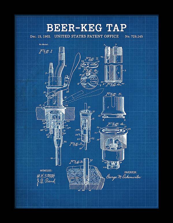 Beer Keg Tap Blueprint Patent Us729145a