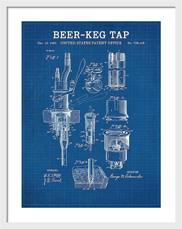 Beer Keg Tap Blueprint Patent Us729145a