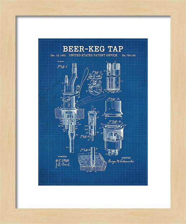 Beer Keg Tap Blueprint Patent Us729145a