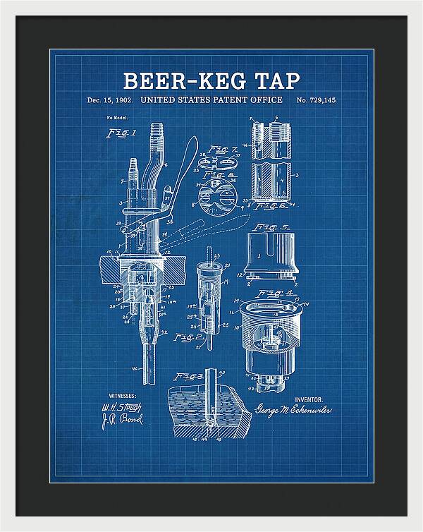 Beer Keg Tap Blueprint Patent Us729145a