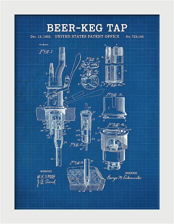 Beer Keg Tap Blueprint Patent Us729145a