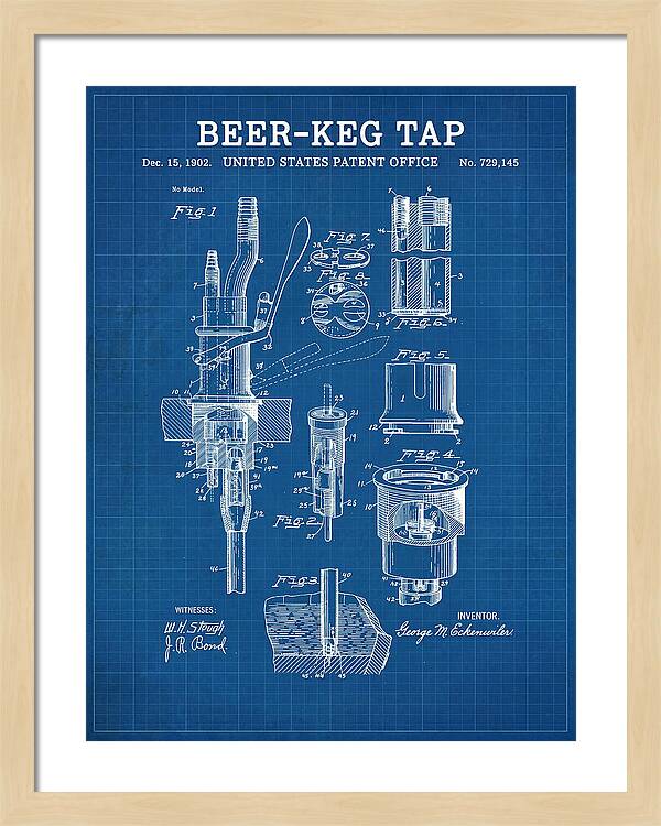 Beer Keg Tap Blueprint Patent Us729145a
