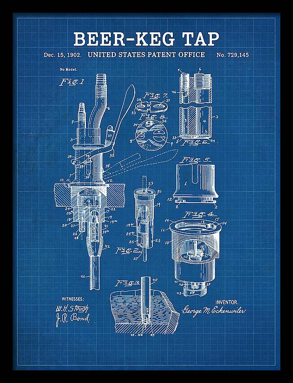 Beer Keg Tap Blueprint Patent Us729145a