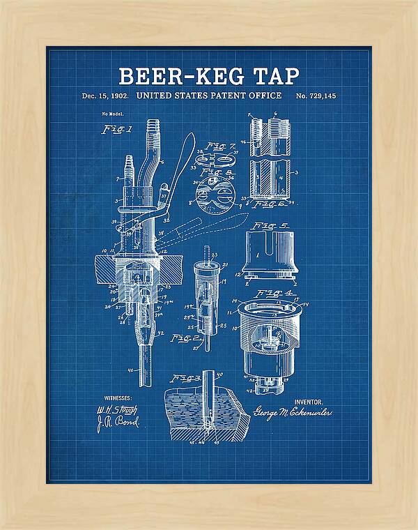 Beer Keg Tap Blueprint Patent Us729145a