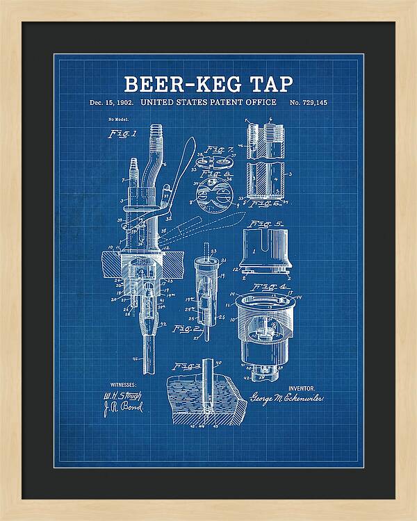 Beer Keg Tap Blueprint Patent Us729145a