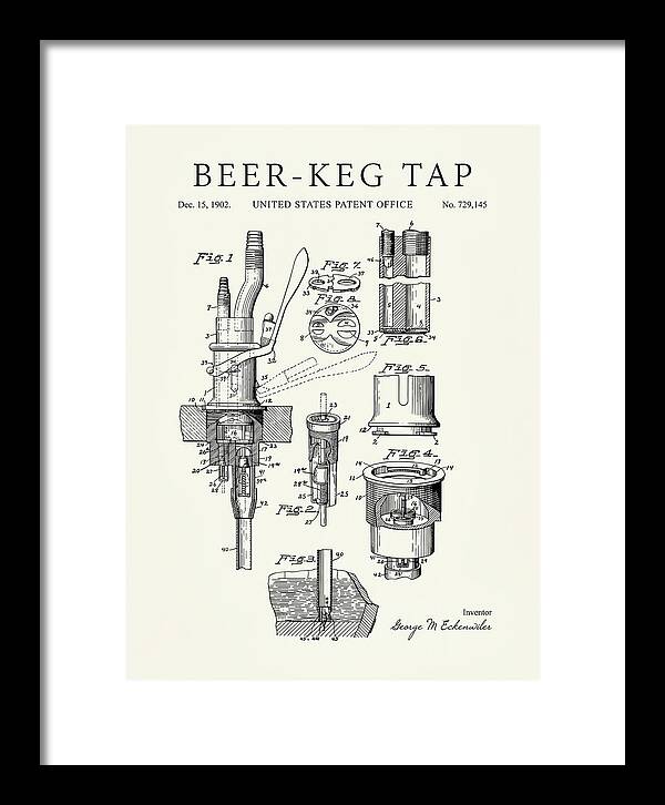 Beer Keg Tap Minimalist Patent Us729145a