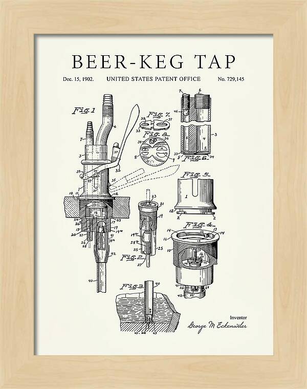 Beer Keg Tap Minimalist Patent Us729145a