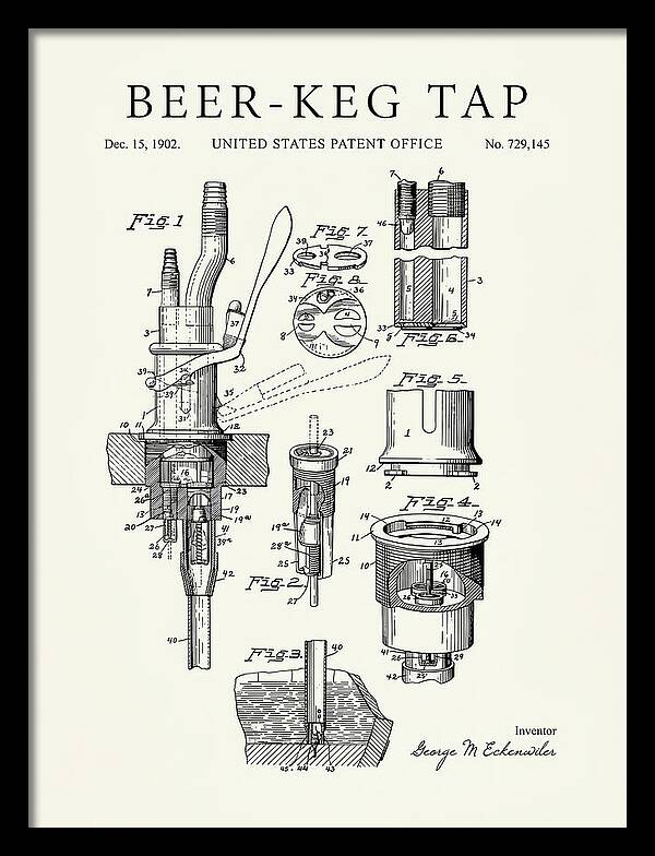 Beer Keg Tap Minimalist Patent Us729145a