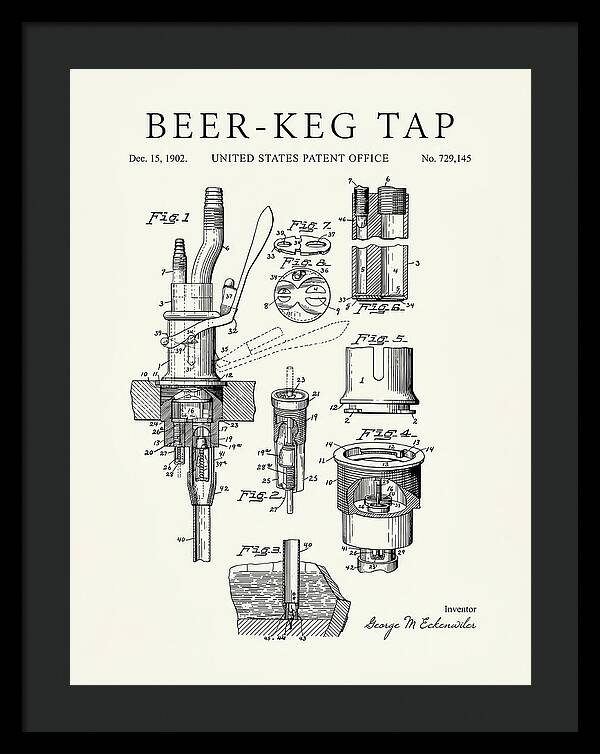 Beer Keg Tap Minimalist Patent Us729145a
