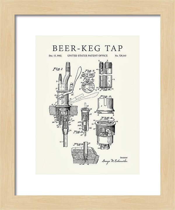 Beer Keg Tap Minimalist Patent Us729145a