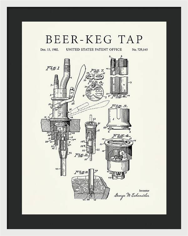 Beer Keg Tap Minimalist Patent Us729145a