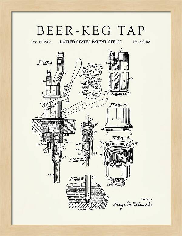 Beer Keg Tap Minimalist Patent Us729145a