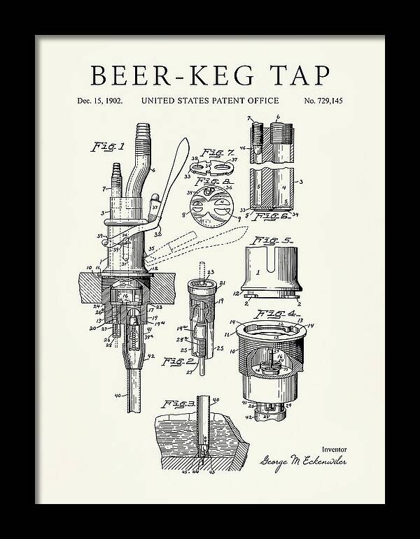 Beer Keg Tap Minimalist Patent Us729145a