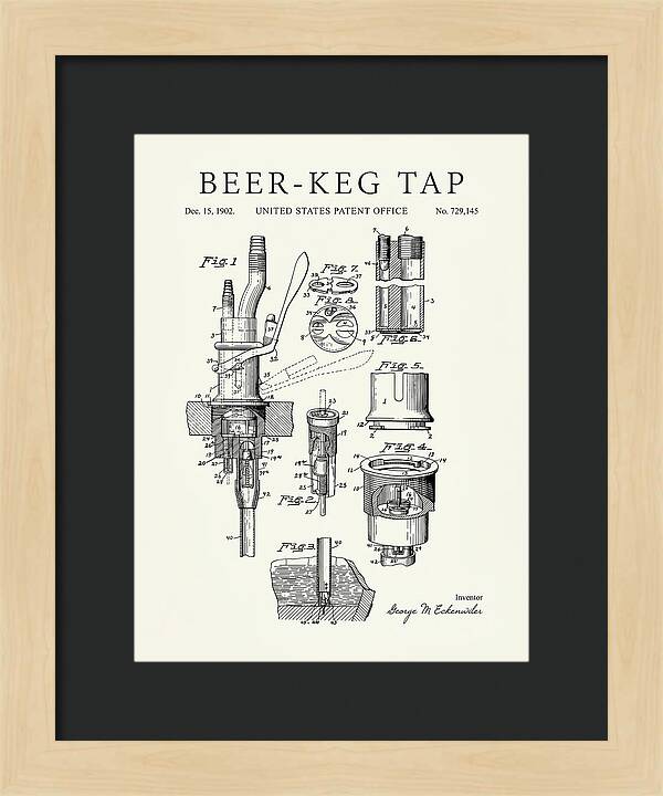 Beer Keg Tap Minimalist Patent Us729145a