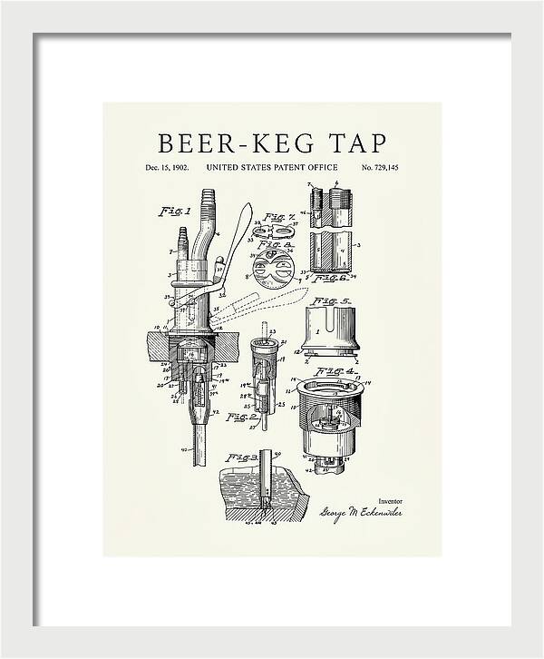 Beer Keg Tap Minimalist Patent Us729145a