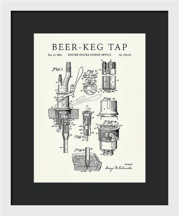 Beer Keg Tap Minimalist Patent Us729145a
