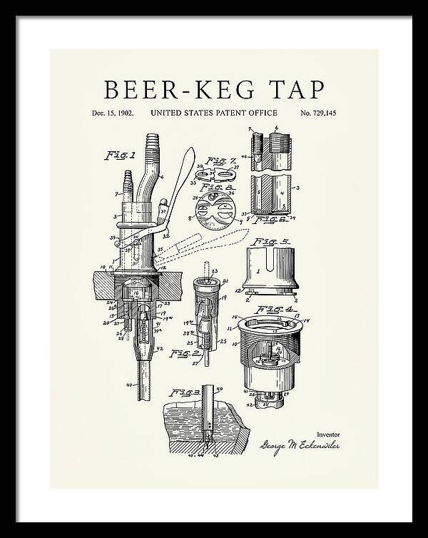 Beer Keg Tap Minimalist Patent Us729145a
