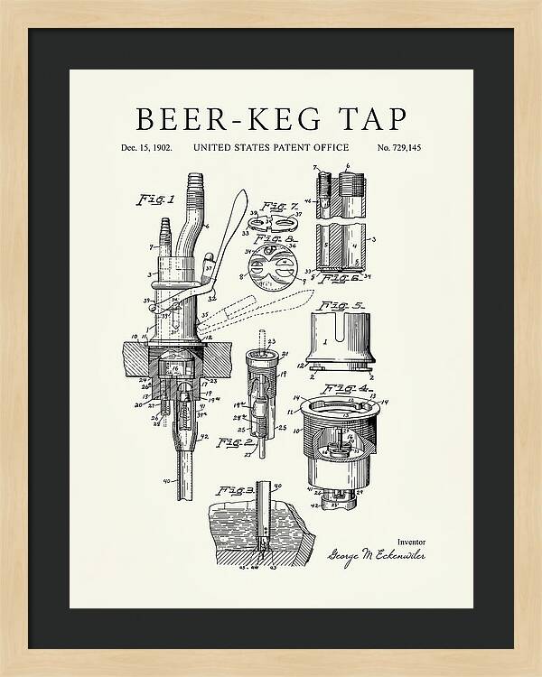Beer Keg Tap Minimalist Patent Us729145a