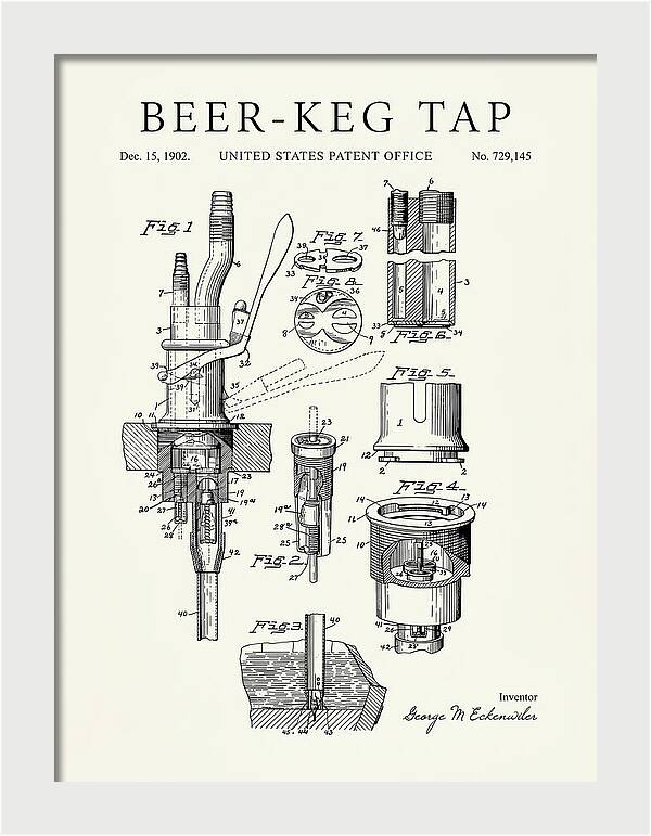 Beer Keg Tap Minimalist Patent Us729145a