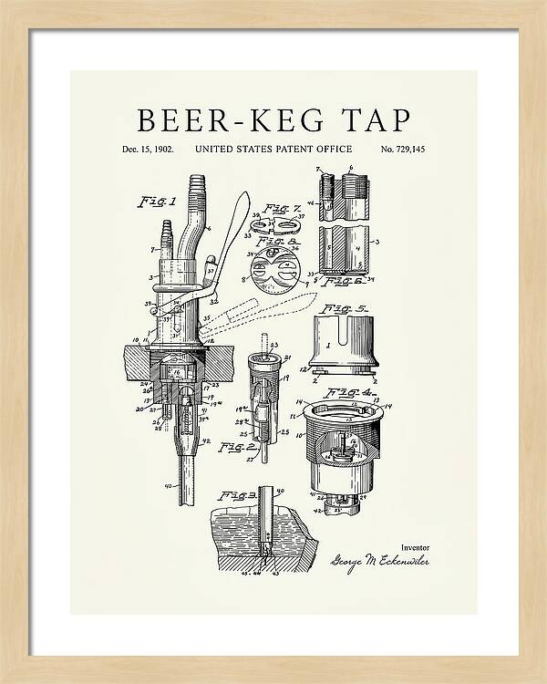 Beer Keg Tap Minimalist Patent Us729145a