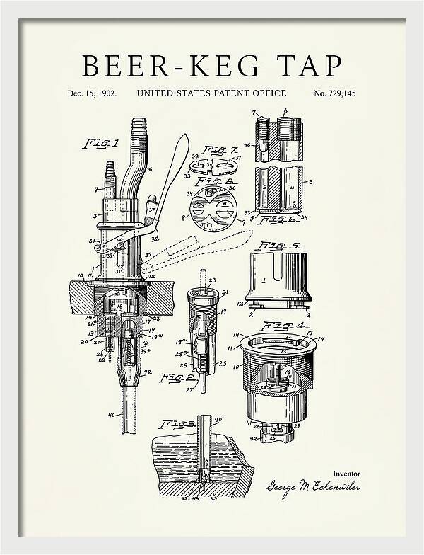Beer Keg Tap Minimalist Patent Us729145a