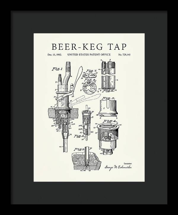 Beer Keg Tap Minimalist Patent Us729145a