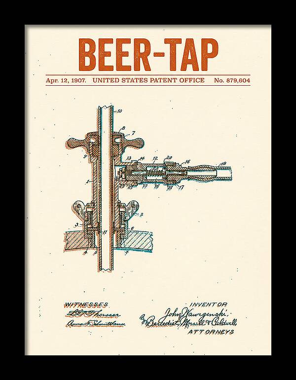 Beer Tap Retro Patent Us879604a