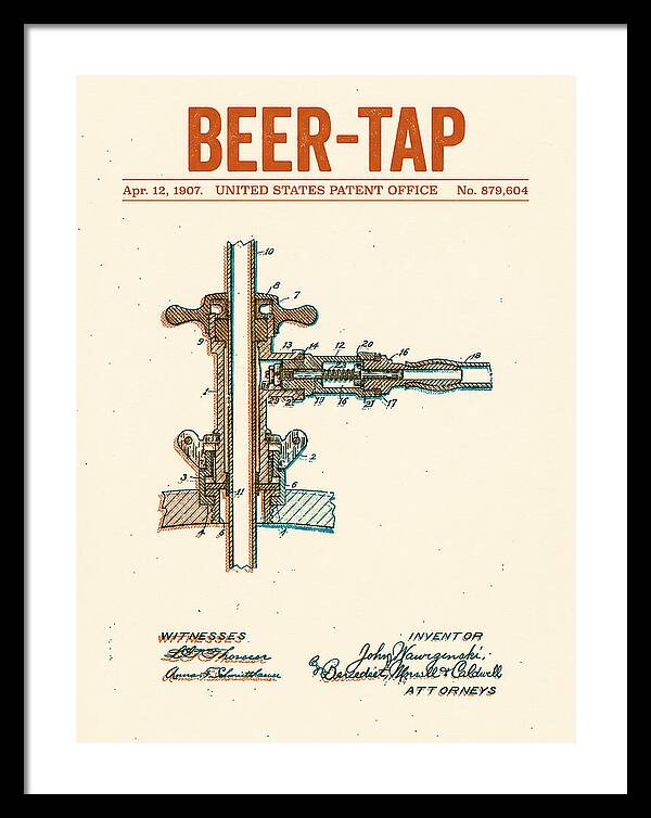 Beer Tap Retro Patent Us879604a