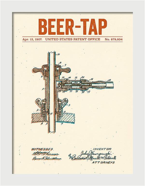 Beer Tap Retro Patent Us879604a