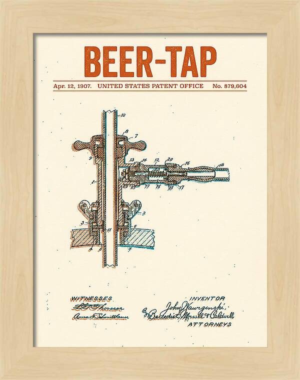 Beer Tap Retro Patent Us879604a
