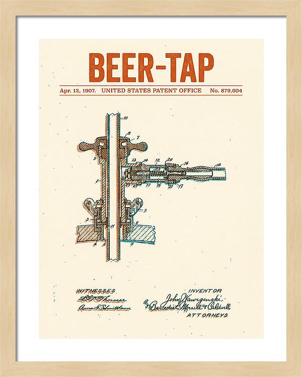 Beer Tap Retro Patent Us879604a