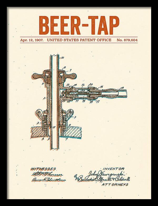 Beer Tap Retro Patent Us879604a